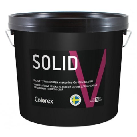 Краска Colorex Solid V полуматовая для деревянных фасадов (Швеция)